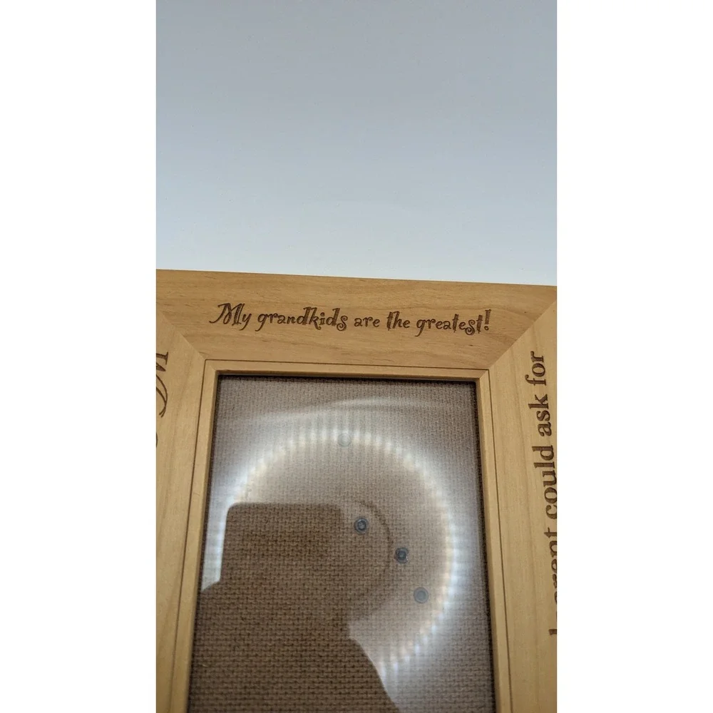 Decorel Wood Picture Frame Grandkids Engraved Sentimental Rustic Holds 4x6